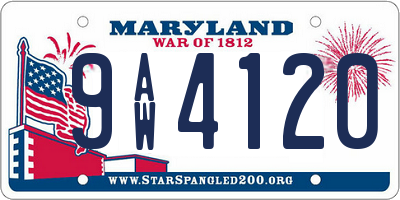 MD license plate 9AW4120