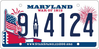 MD license plate 9AW4124