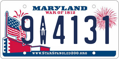MD license plate 9AW4131