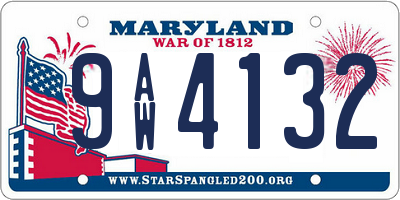 MD license plate 9AW4132
