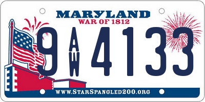 MD license plate 9AW4133