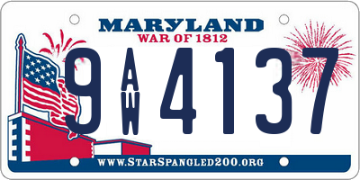 MD license plate 9AW4137