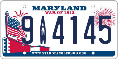 MD license plate 9AW4145