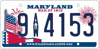 MD license plate 9AW4153