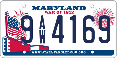 MD license plate 9AW4169