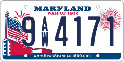 MD license plate 9AW4171