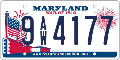 MD license plate 9AW4177