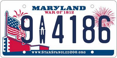 MD license plate 9AW4186