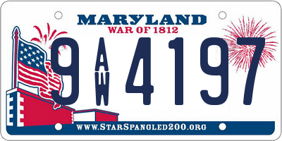 MD license plate 9AW4197