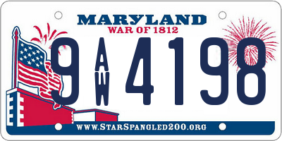 MD license plate 9AW4198