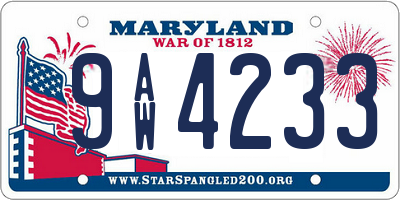 MD license plate 9AW4233