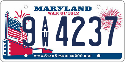 MD license plate 9AW4237