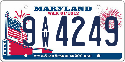 MD license plate 9AW4249