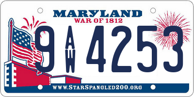 MD license plate 9AW4253