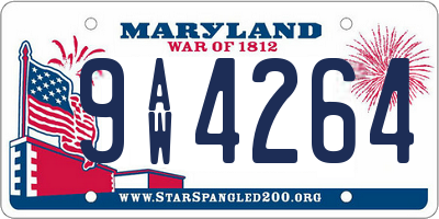 MD license plate 9AW4264