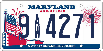 MD license plate 9AW4271