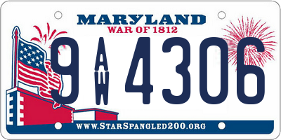 MD license plate 9AW4306
