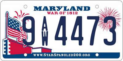 MD license plate 9AW4473
