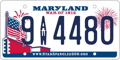 MD license plate 9AW4480