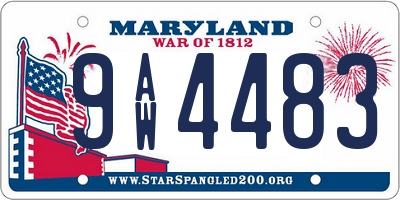 MD license plate 9AW4483