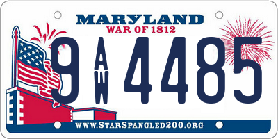 MD license plate 9AW4485