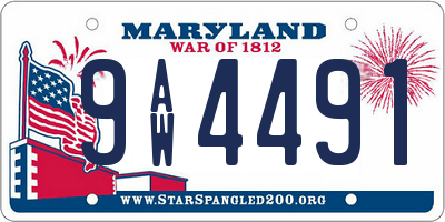 MD license plate 9AW4491