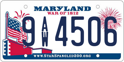 MD license plate 9AW4506