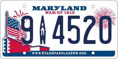 MD license plate 9AW4520