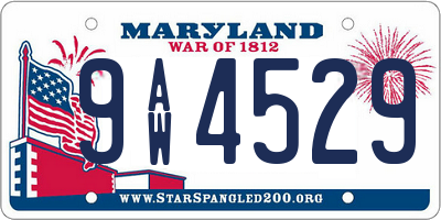 MD license plate 9AW4529