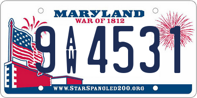 MD license plate 9AW4531