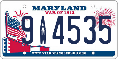 MD license plate 9AW4535