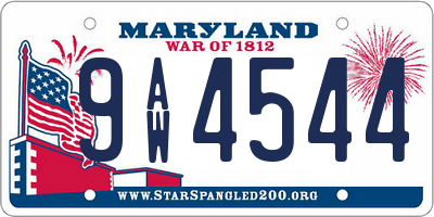 MD license plate 9AW4544