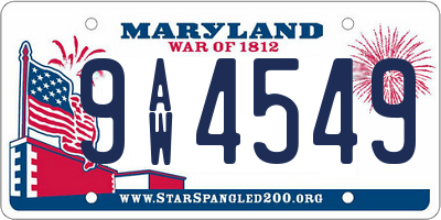 MD license plate 9AW4549