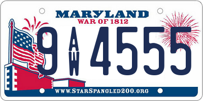 MD license plate 9AW4555