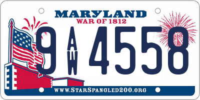 MD license plate 9AW4558