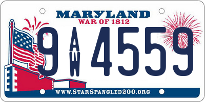 MD license plate 9AW4559