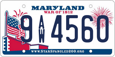 MD license plate 9AW4560