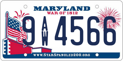 MD license plate 9AW4566