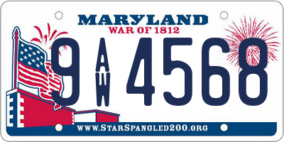 MD license plate 9AW4568