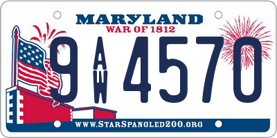 MD license plate 9AW4570