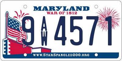 MD license plate 9AW4571
