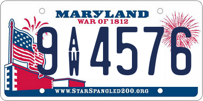 MD license plate 9AW4576