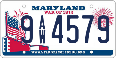 MD license plate 9AW4579