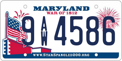 MD license plate 9AW4586