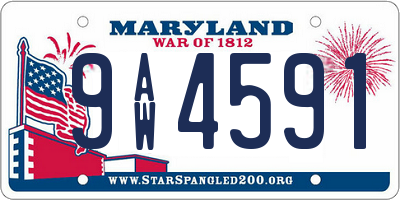 MD license plate 9AW4591