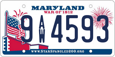 MD license plate 9AW4593