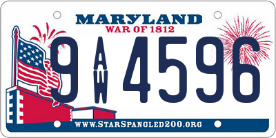 MD license plate 9AW4596