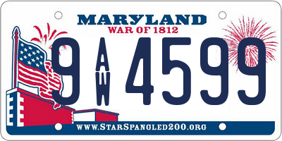 MD license plate 9AW4599