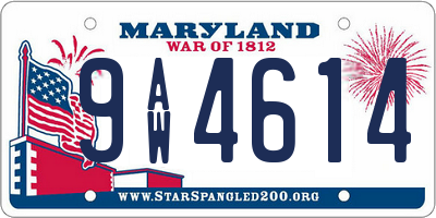 MD license plate 9AW4614