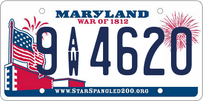 MD license plate 9AW4620